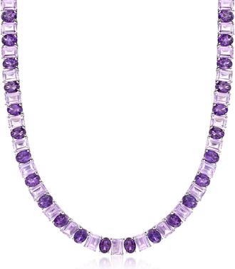Ross-Simons Amethyst Necklace in Sterling Silver