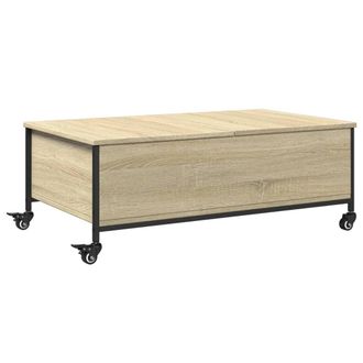 vidaXL Mesa De Centro Con Ruedas Madera Ingenier&iacute;a Sonoma 91x55x34 Cm Vidaxl
