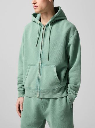 J.W.Anderson Mens Faded sage hooded zip-up sweatshirt