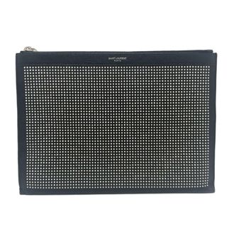 Saint Laurent Black Leather Clutch Bag (Pre-Owned)