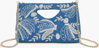 America & Beyond Womens Nana Beaded Handbag In Blue