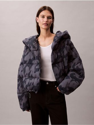 Calvin Klein Calvin Klein Womens Wrap Puffer Jacket - Grey - XS