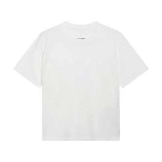 Maison Margiela T-shirt con stampa logo in cotone - - Tops - Donna - Bianco - XS