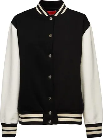 La DoubleJ embroidered bomber jacket - women - Cotton - L - Black