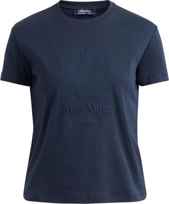 Max Mara Smmbella T-Shirt - Dames - T-shirts - Blauw - M - Katoen - Tops