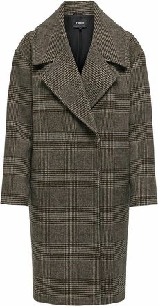 Only Lange geruite jas, reverskraag