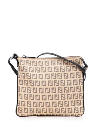 Fendi 2000-2010 Zucchino Canvas crossbody bag - women - Canvas/Calf Leather - One Size - Brown