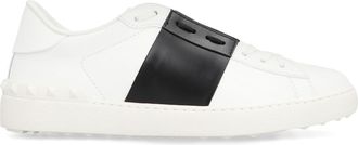 Valentino Garavani Mens Low-Top Sneakers Open Leather White-Black-White Calf Trainers White/black/white