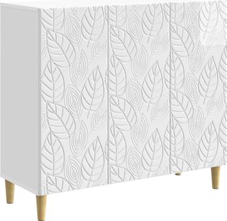 vidaXL Aparador Blanco Brillante 89 X 34,5 X 80 Cm Vidaxl