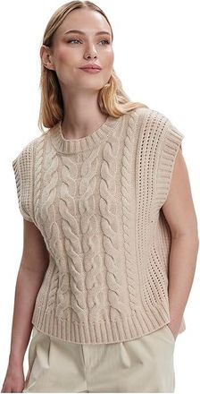Varley Pixie Relaxed Cable Tank Top Womens Sweater Parchment : XXS, Nylon/Polyester/Viscose