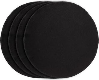 Solino Home Linen Round Placemats Set of 4, 15 Inch Diameter for Dining Table, Holiday and Everyday Table Decor - Vesta in Black at Nordstrom, Size