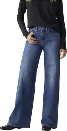 Levi's 318 Shaping Wide Leg Jeans - Dames - Loose Fit Jeans - Blauw - W27 L30 - Katoen - Jeans