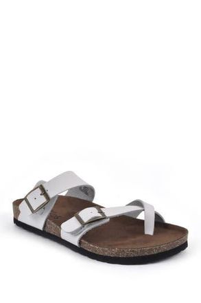 White Mountain Gracie Double Buckle Sandal in White/leather at Nordstrom Rack, Size 12