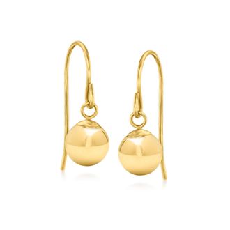 RS Pure by Ross-Simons Italian 14kt Yellow Gold Ball Drop Earrings