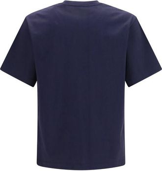 Ferragamo Logo-Embroidered Cotton T-Shirt - Navy