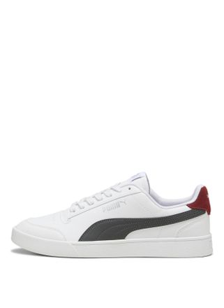 Puma Puma Unisex Shuffle Sneaker, White-Shadow Gray-Intense RED, 7 UK