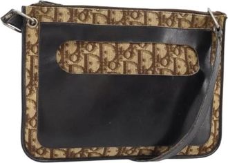 Dior Pre-owned Cross Body Bags, female, Beige, Size: ONE SIZE Pre-owned Vintage Canvas Shoulder Bag