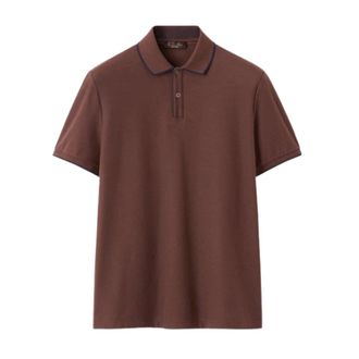 Loro Piana Brentwood Polo - Heren - Tops - Bruin - Maat: M Katoen