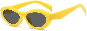 Generic Mens Outdoor Small Frame Sunglasses Commuter Womens Vacation Sun Glasses(Yellow)