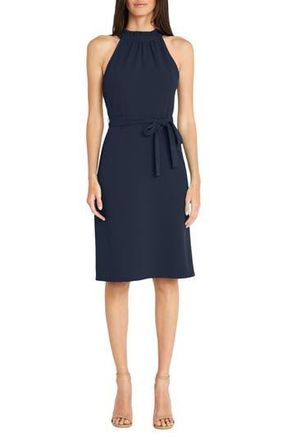 Maggy London Sleeveless Tie Waist Sheath Dress in Navy at Nordstrom Rack, Size 18W (Similar To 16W)