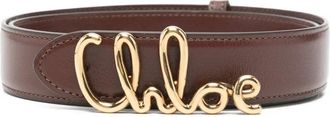 Chloé logo-detail belt - Bruin