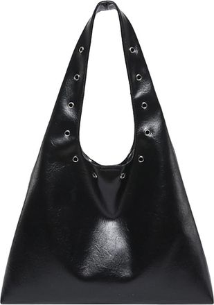 Generic Shoulder Purse for Women Magnetic Closure Underarm Bag PU Leather Large Capacity Top Handle Handbag Tote Bag for Work Travel (Black)