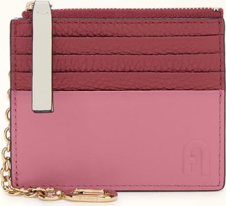 Furla Grazia Porta Carte Di Credito S Rubino Rosso Pelle Di Vitello Morbida Roma Color-block + Pelle Di Vitello Granata Donna
