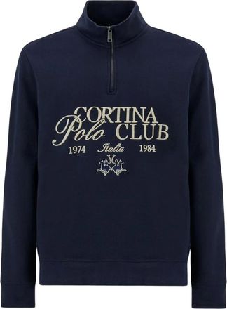 La Martina Felpa Cortina con Zip Corta - - Sweatshirts & Hoodies - Uomo - Blu - L