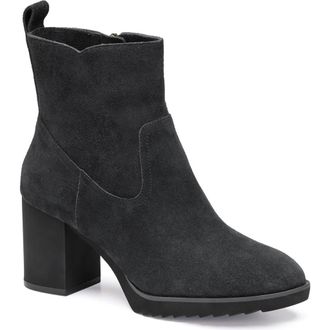 Johnston & Murphy Izzie Waterproof Platform Bootie in Black Waterproof Suede at Nordstrom Rack, Size 6.5