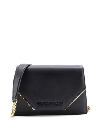 Prada Convertible Flap with Chain City Calf and Saffiano clutch bag - Nero