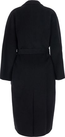 Elisabetta Franchi Belted Tech Fabric Coat - Black