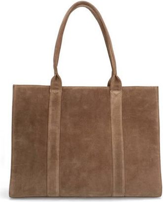 Manfield suede shopper taupe