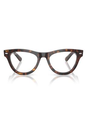 Ray-Ban 50mm Square Optical Glasses in Havana at Nordstrom