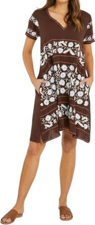 Rubyyaya Charlotte Short Sleeve Dress In Chocolate