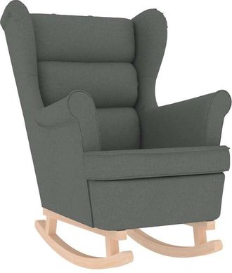 vidaXL Vidaxl - Silla mecedora de tela gris oscuro 74x90x102 cm