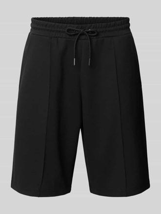 Review Shorts mit elastischem Bund und Ziern&auml;hten in Black, Gr&ouml;&szlig;e XXL
