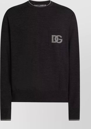 Dolce & Gabbana crew neck sweater with long sleeves and pocket