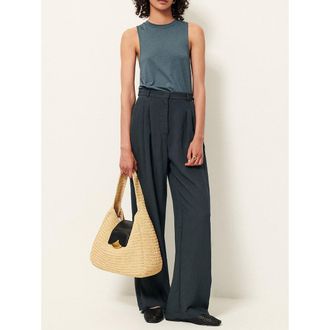 Sessun Broek met wijde pijpen en jacquardstrepen, EMISUN