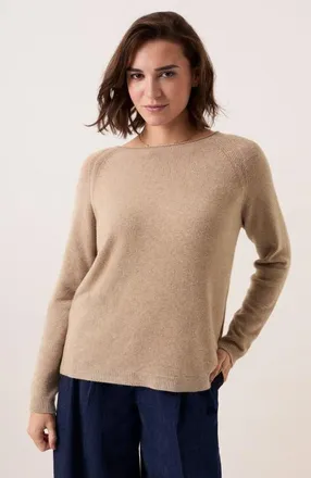 Celtic & Co. Roll Edge Crew Neck Jumper in Taupe at Nordstrom, Size X-Small/small