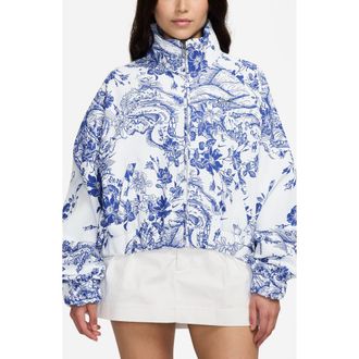 Nike Sportswear Collection Jacquard Track Jacket in White/Hyper Royal/Black at Nordstrom Rack, Size Large