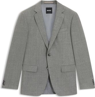 BOSS Patterned slim-fit jacket in stretch wool