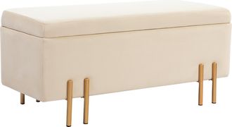 No Brand Banco De Almacenamiento, Banco Tapizado Con Aspecto De Terciopelo, Ba&uacute;l De Almacenamiento Con Patas De Madera, Banco-ba&uacute;l Para Sal&oacute;n, Dormitorio, Pasi
