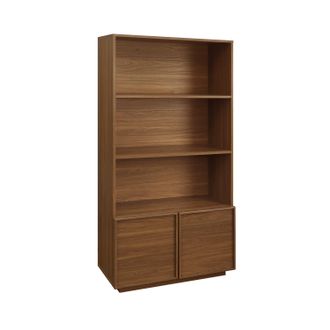 Sweeek Libreria Effetto Legno Con 2 Ante A 5 Livelli