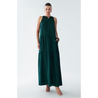 BWLDR Rain Maxi Dress in Emerald at Nordstrom, Size 12