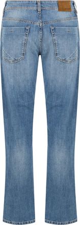 Slowear Mens Jeans Regular Fit Light Blue Denim Purple Cotton & Straight-Leg
