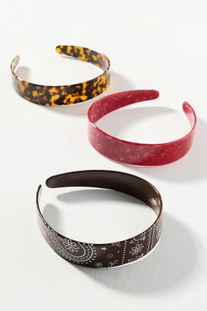Frasier Sterling Patterned Headbands, Set of 3