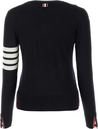 Thom Browne Womens Pullover Navy Self Virgin Wool