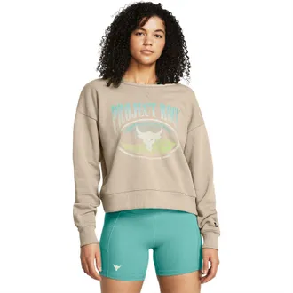 Under Armour Dames-sweatshirt van French Terry met Project Rock Bull Skull-motief (Bruin)