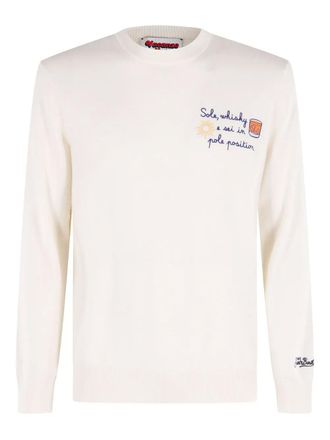 MC2 Saint Barth Heron embroidery sweater - White