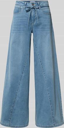 M.A.C Wide Fit Jeans mit Zierschleife in Blau, Gr&ouml;&szlig;e 38/34